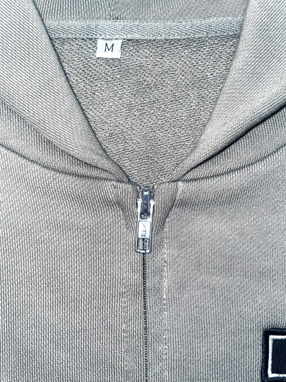 'VIVID' ZIP UP HOODIE (GREY)